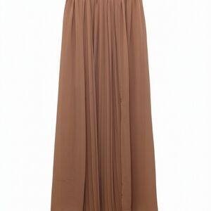Altar'd State Tan Taupe Pleated Maxi Skirt Size S